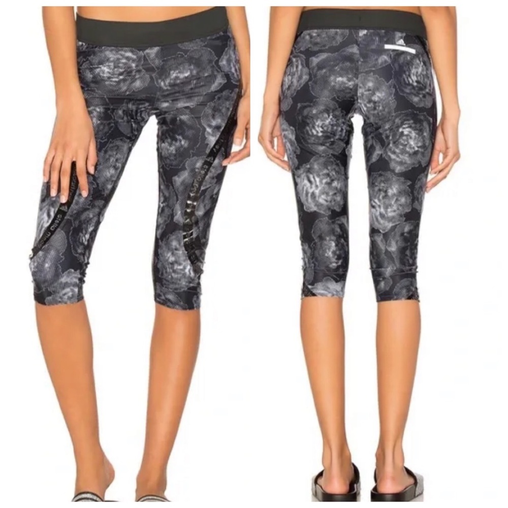 Adidas by Stella McCartney Graphic Crop Pants Joggers Leggings Floral Drawcord